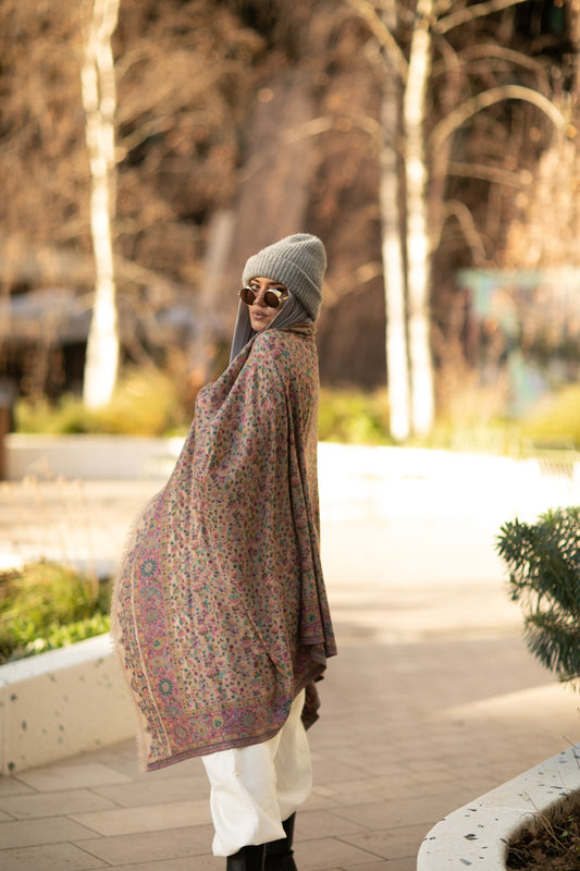 Beige Floral Kani