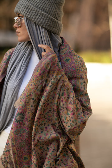 Beige Floral Kani