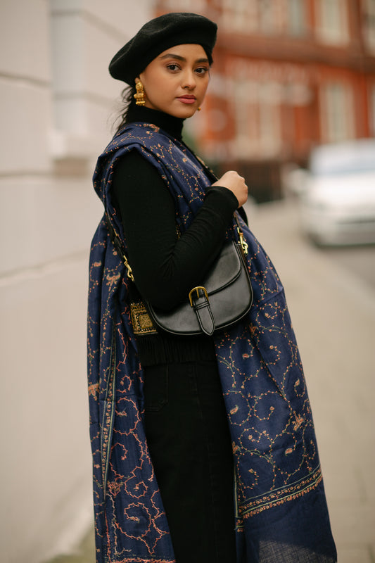 Hand Embroidered Jaal Shawl