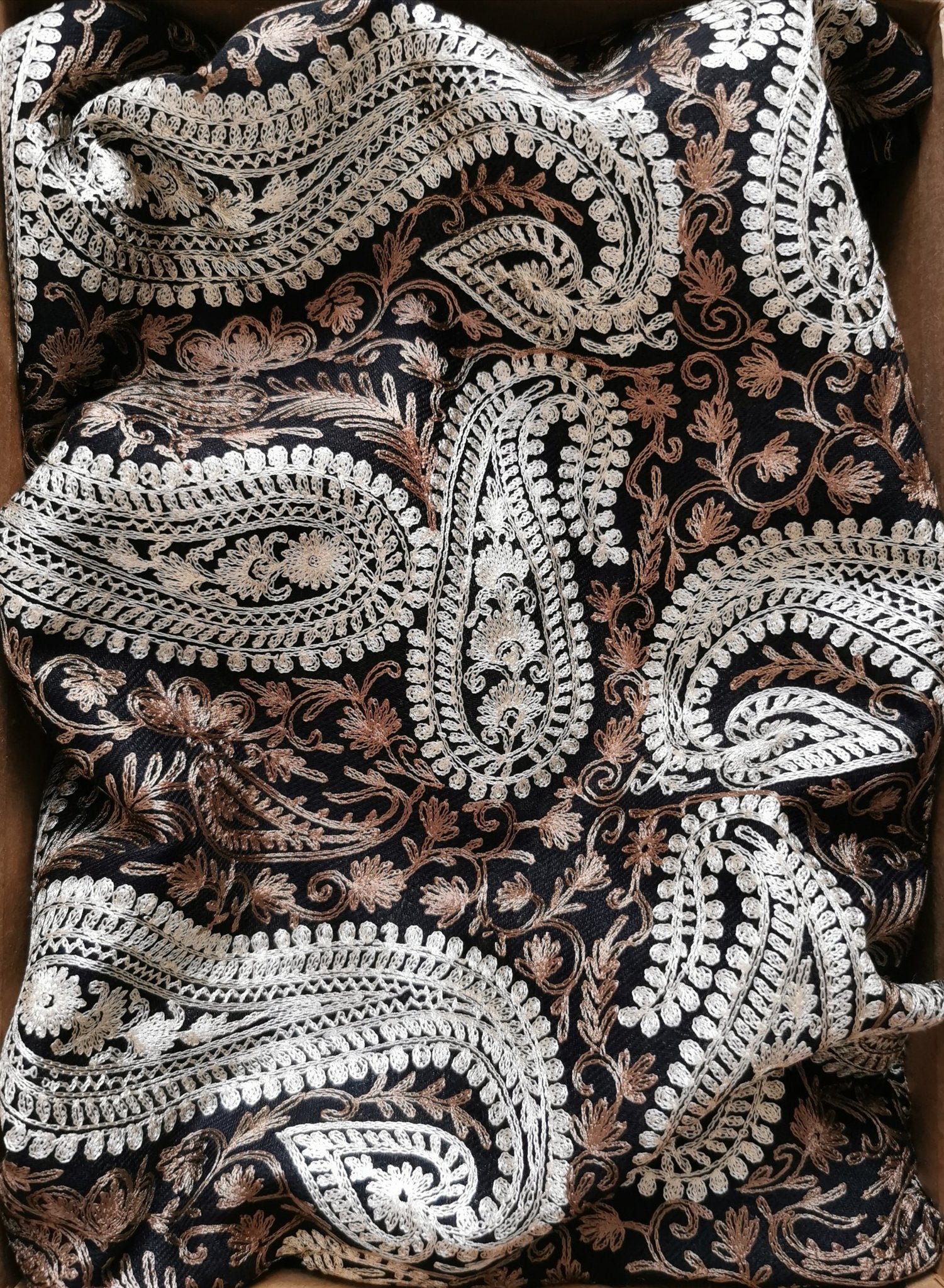 Black nalki embroidered shawl