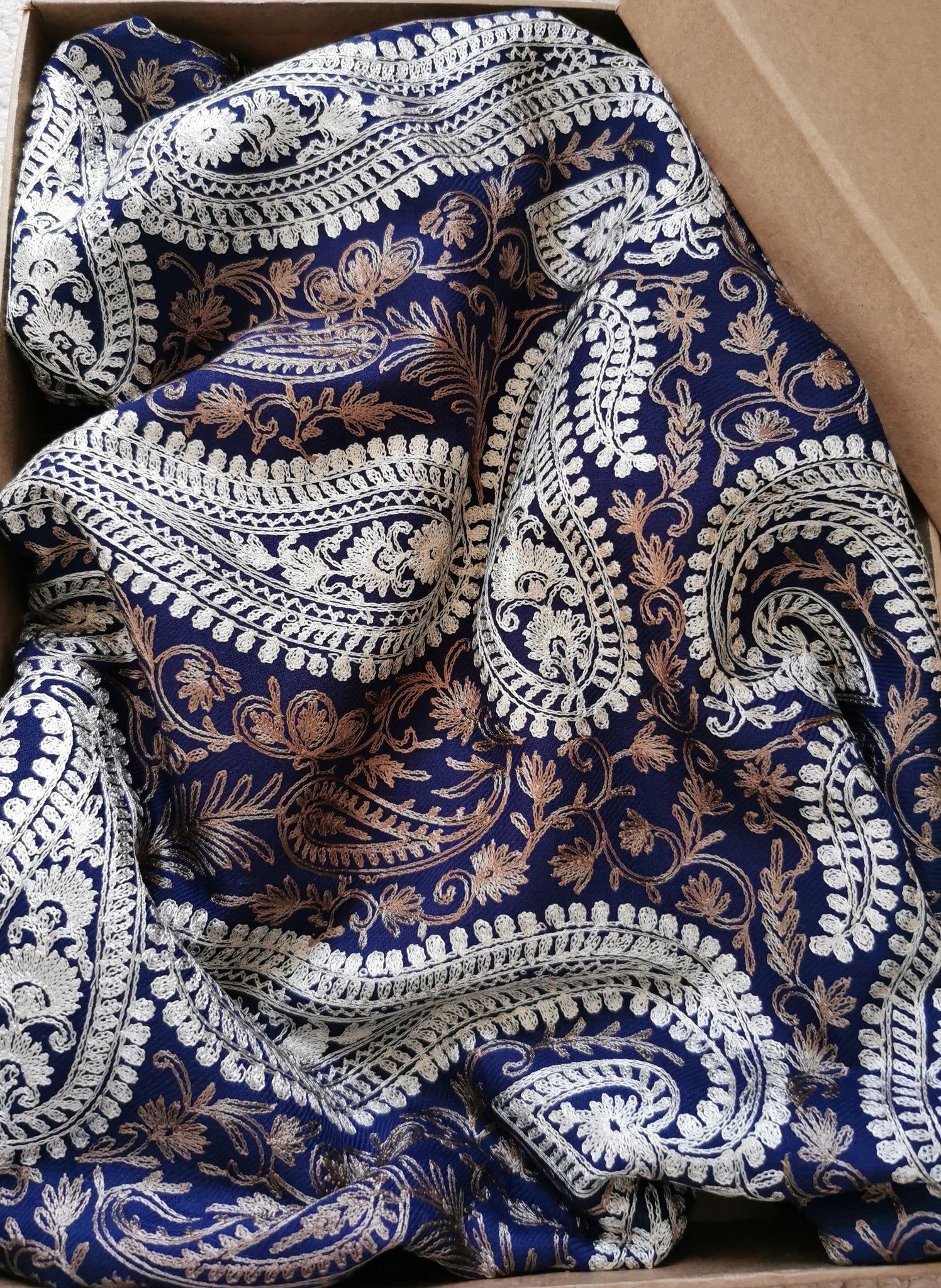 Blue nalki embroidered shawl